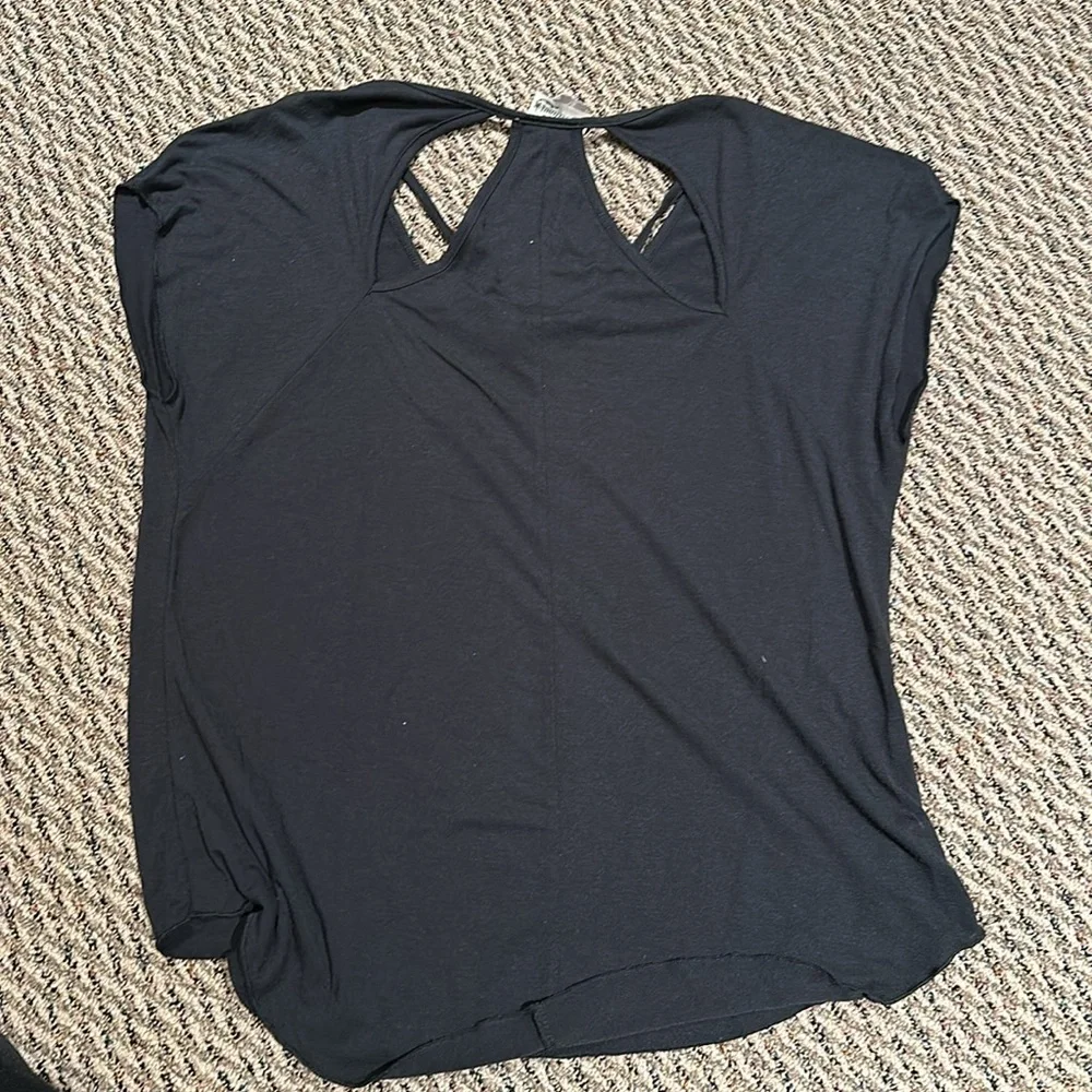 Black Women’s Cut Out T-Shirt - Picture 2 of 3